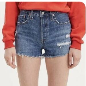 Levi’s 501 high waisted cut off jean shorts